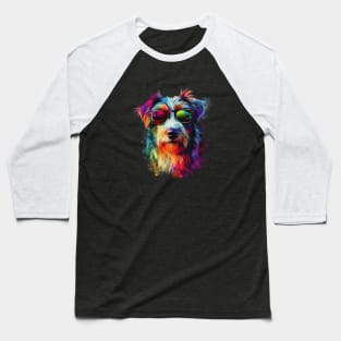 Colourful Cool Golden Doodle Dog with Sunglasses Baseball T-Shirt